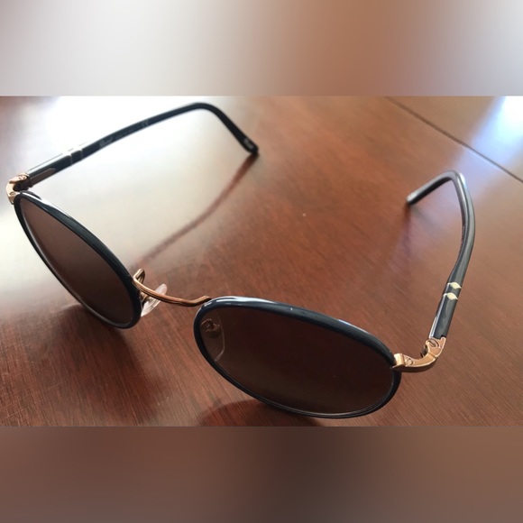 Persol Navy Blue Round Sunglasses